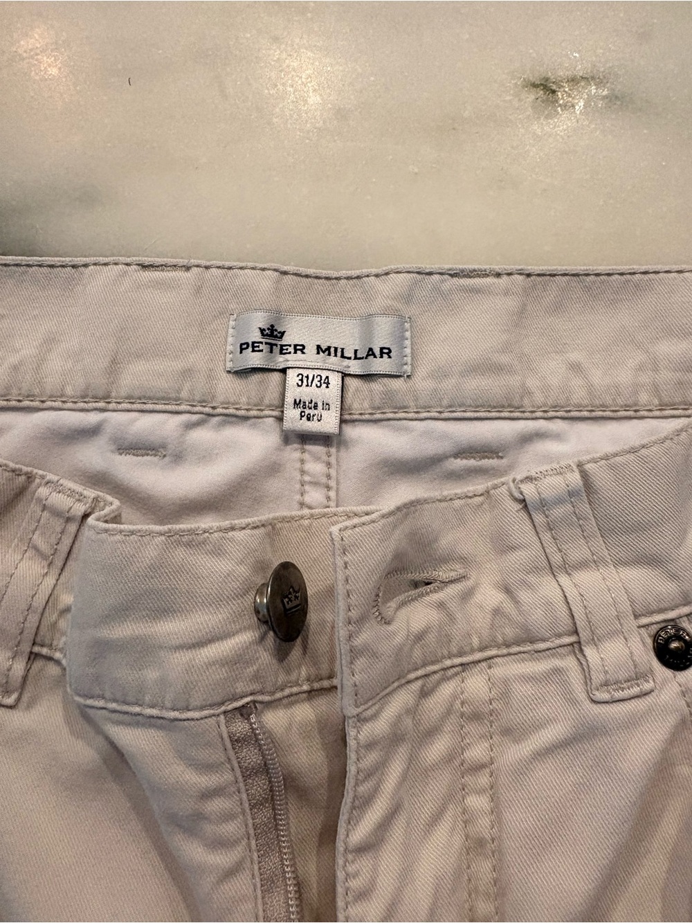 Peter Millar Men’s Light Beige Straight Jeans